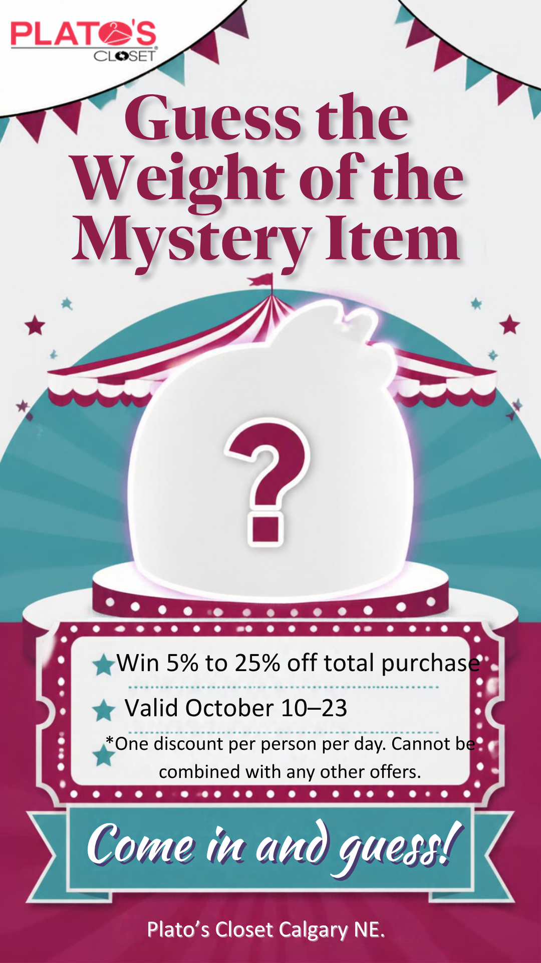 Oct 10–23: Score 5–25% off your purchase!